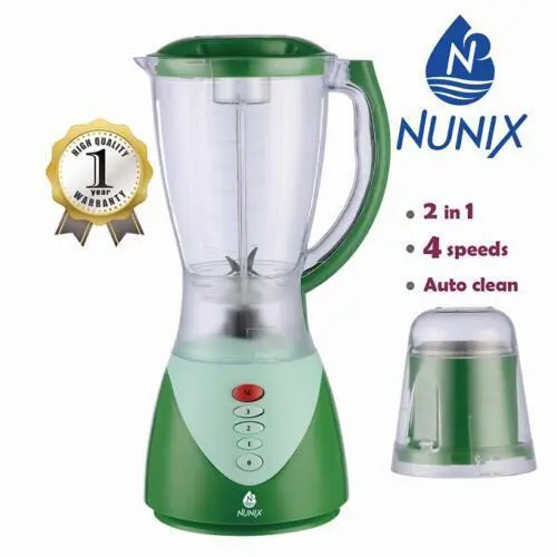 Nunix Powerful Blender 2 In 1 With Grinder Machine 1.5L AK-300
